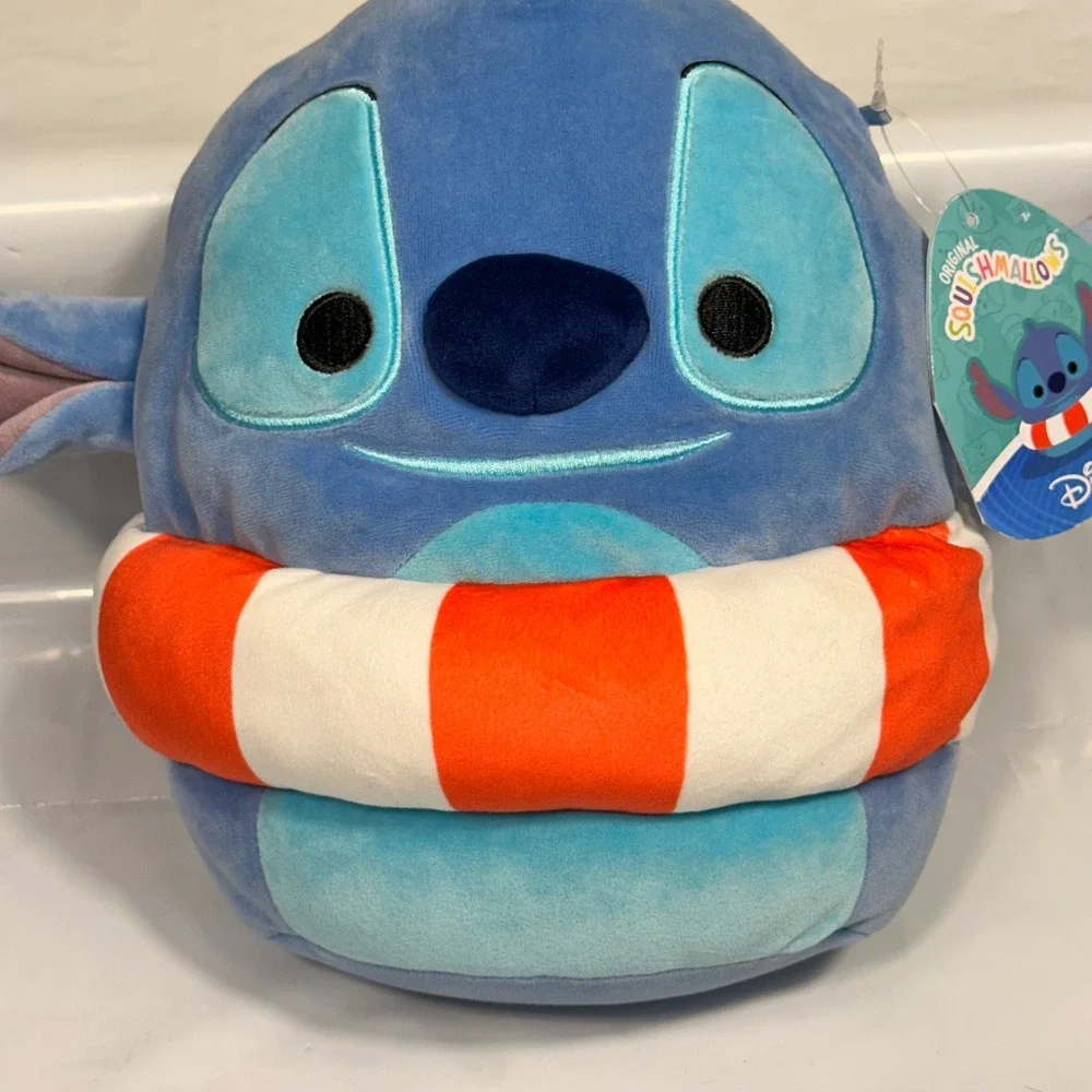 Squishmallows Stitch Plush Unisex 8 Inch Blue Summer Inner Tube Disney Excellent